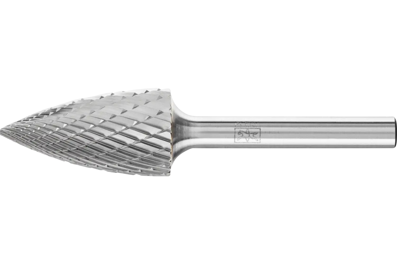 Picture of Pferd Carbide Bur SG-6 Pointed Tree Shape Double Cut 5/8" x 1" x 1/4" Shank